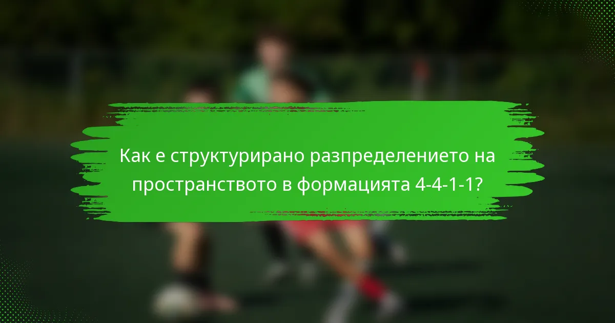 Как е структурирано разпределението на пространството в формацията 4-4-1-1?